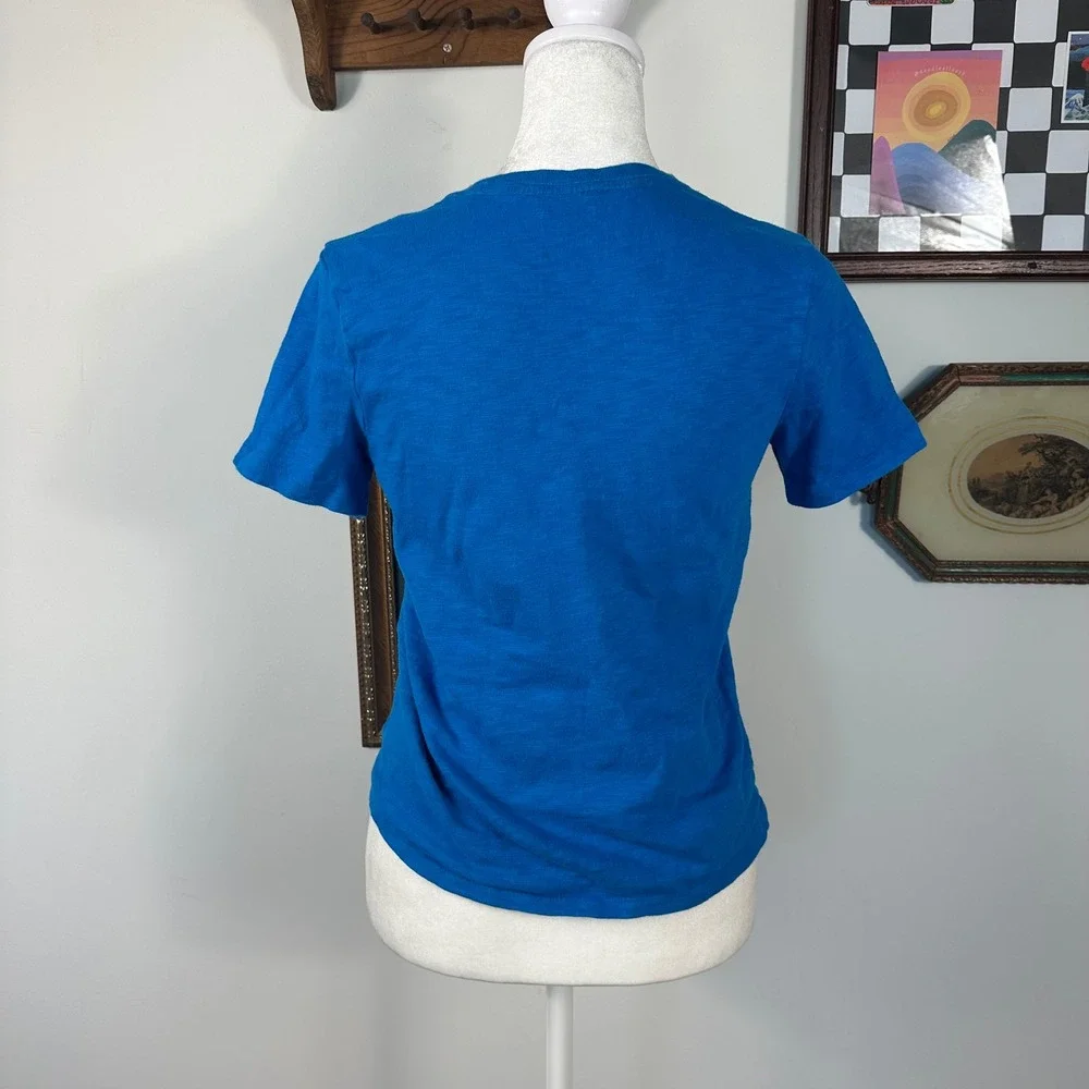 Kids Blue Gap Tee‎ Shirt with Yellow Lettering - SIZE L Colorful Baby Tee Y2K